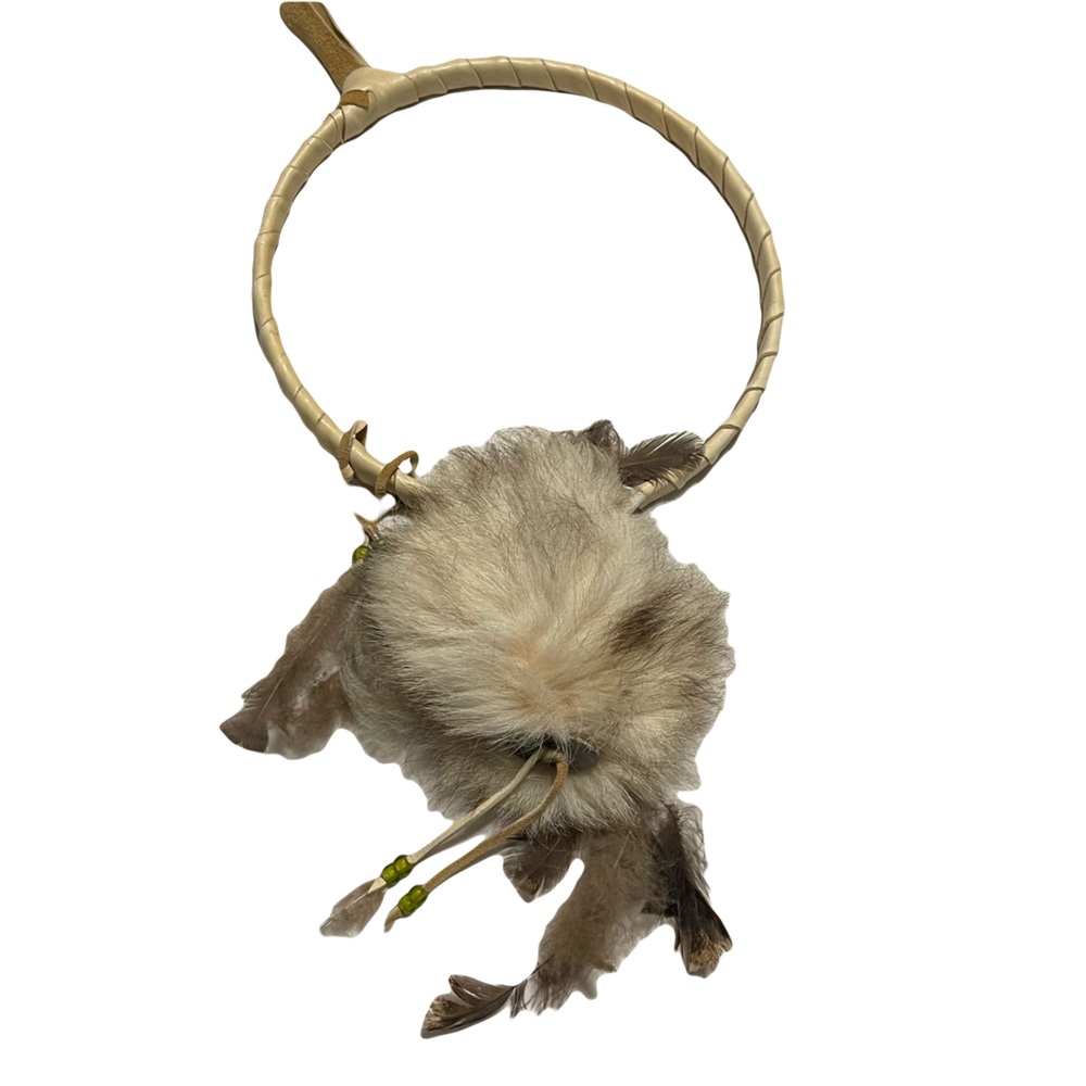 Nu Little Bear Creations The Mandella leather fur dream catcher Gift Decor